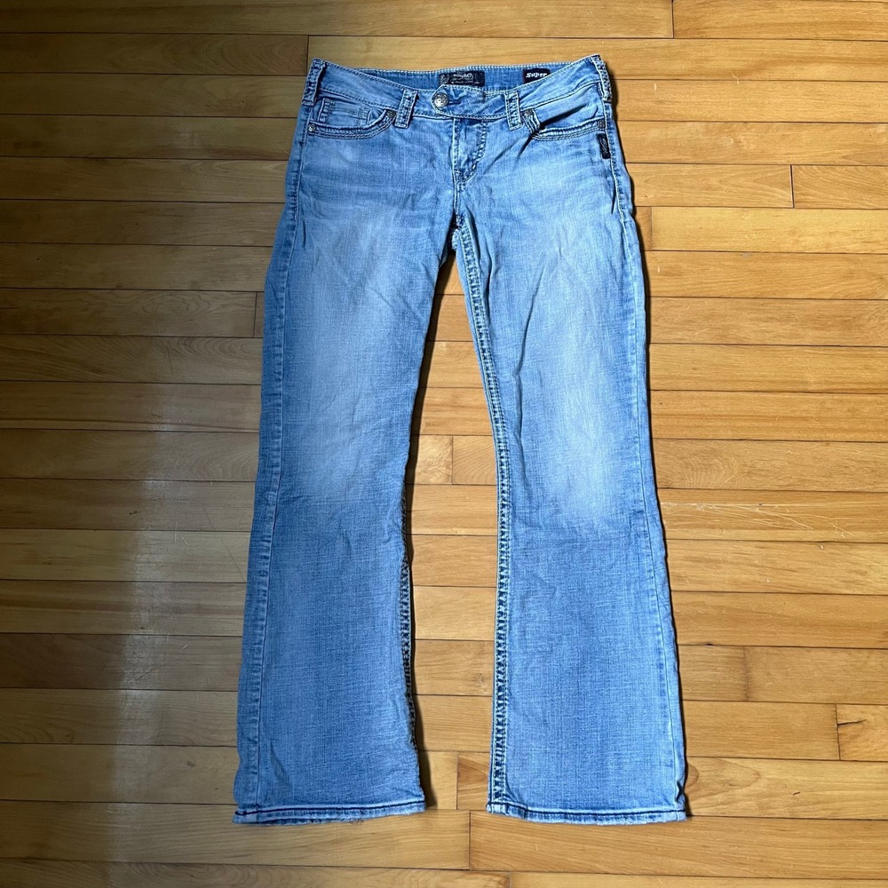 Silver Jeans Co Tuesday Bootcut Jeans Light Wash Super Stretch Low Rise 29x31